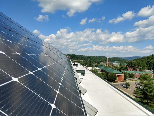 Solar PV array on Frank Hall, ASU campus